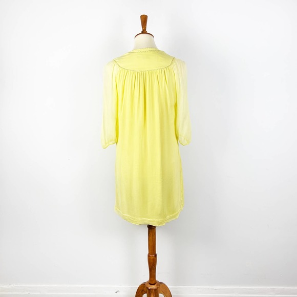French Connection buttercup yellow chiffon swing dress Size 6 - Picture 5 of 7